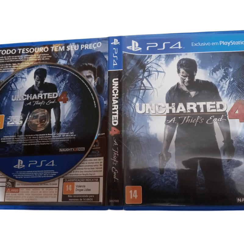 Jogo Uncharted 4 A Thief End - Ps4 Mídia Física Usado