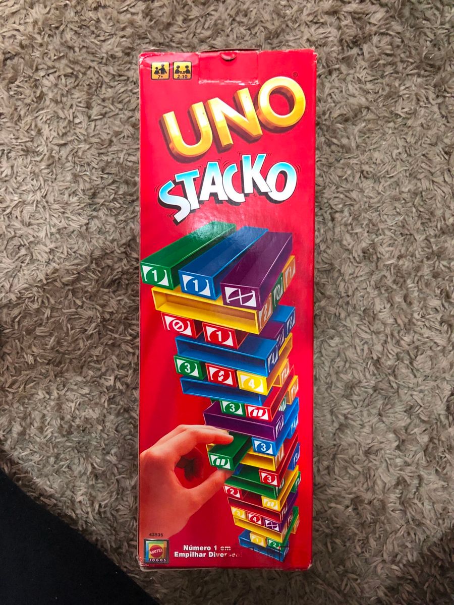 Uno Stacko Jogo Jenga Brinquedo Mattel Usado 26881169 Enjoei