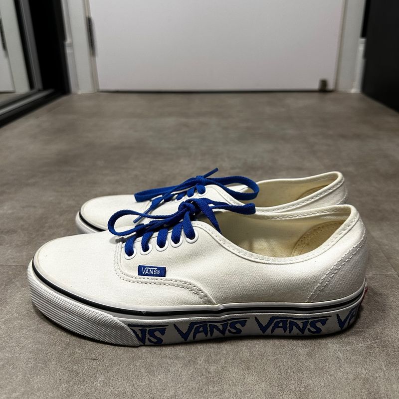 Tenis vans feminino clearance azul e branco