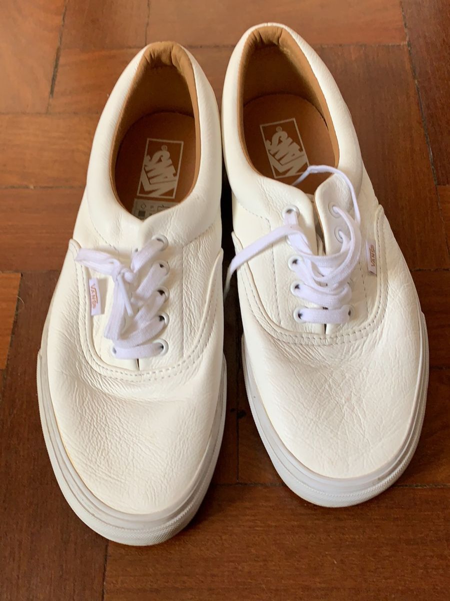 vans authentic branco couro