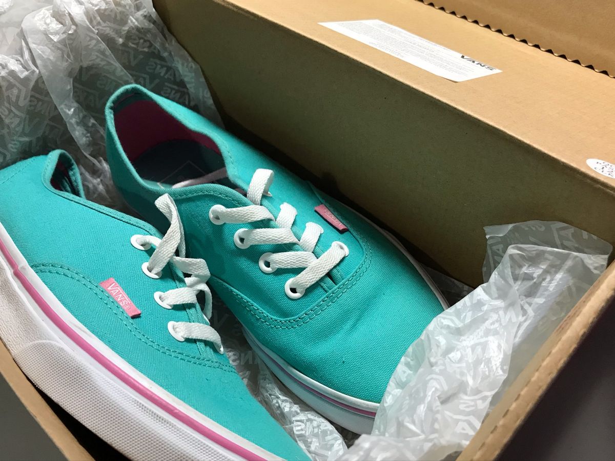 tenis vans verde agua authentic