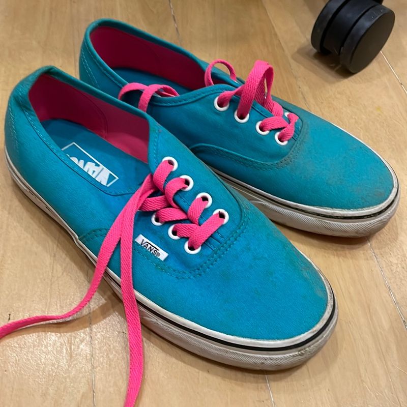 Vans azul sales e rosa