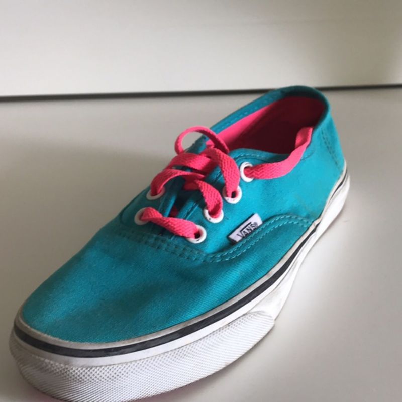 Tênis Vans Vermelho e Azul, Tênis Feminino Vans Usado 85058649, enjoei