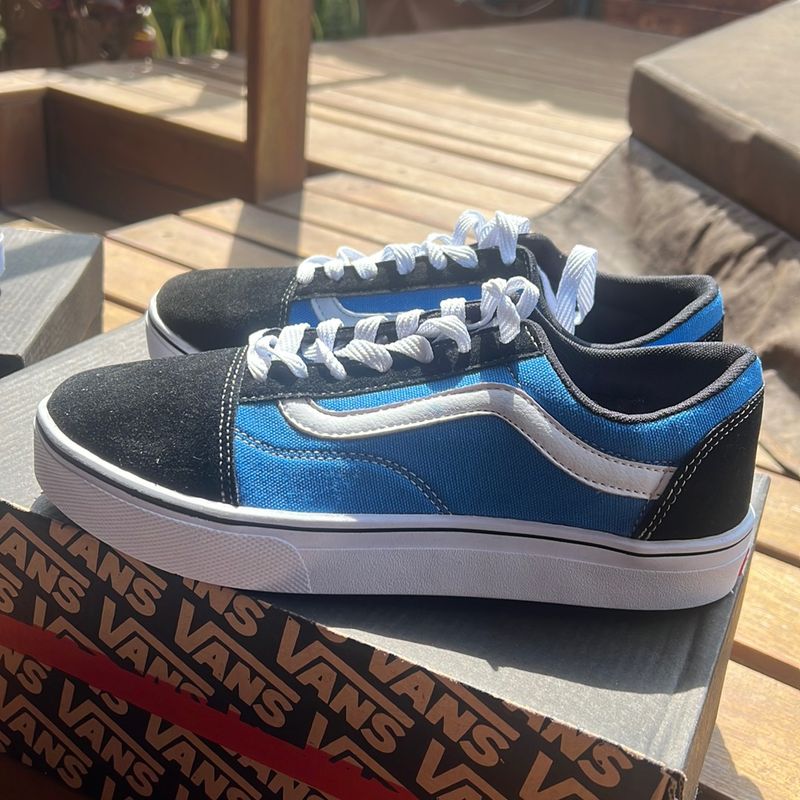 Vans Azul+preto+branco | Tênis Feminino Vans Usado 90657867 | enjoei