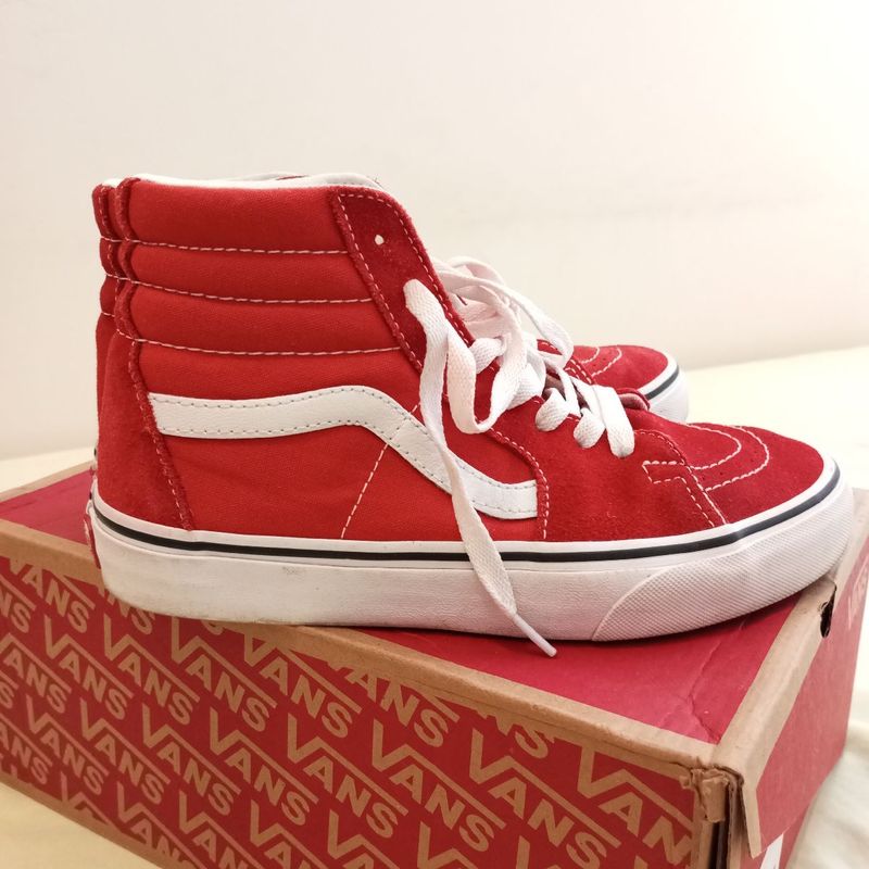 Tenis vans botinha hot sale vermelho