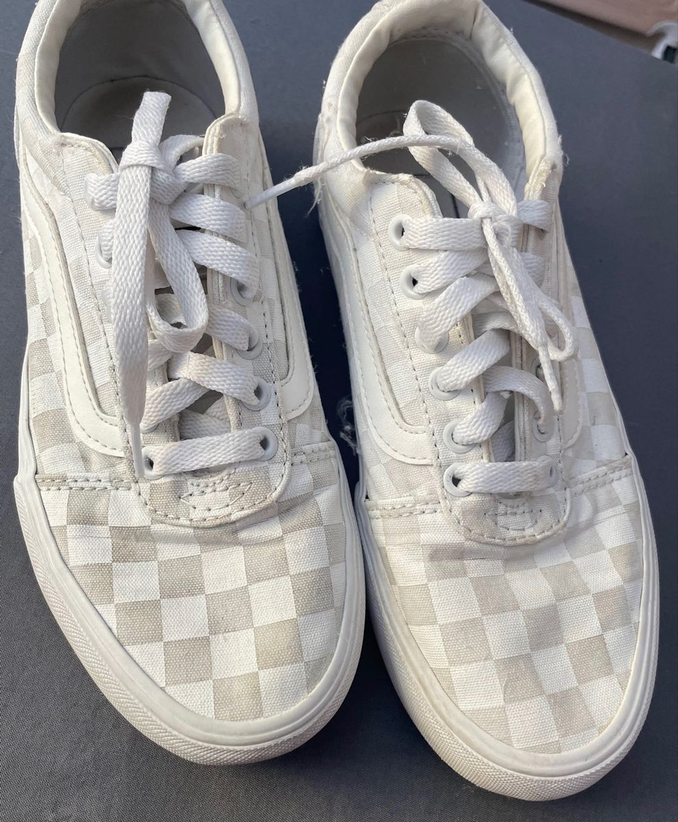 Tenis vans quadriculado store branco