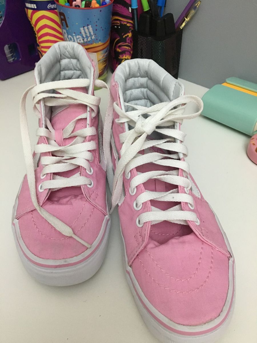 tenis vans cano alto rosa