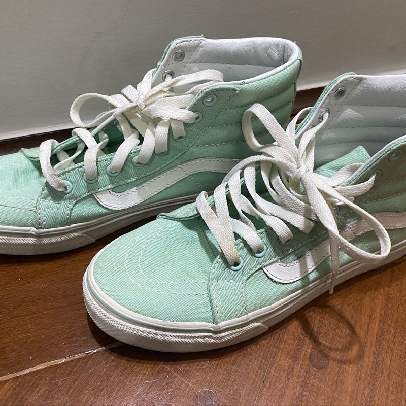 Vans Old Skool Verde Água, Tênis Feminino Vans Usado 80145617