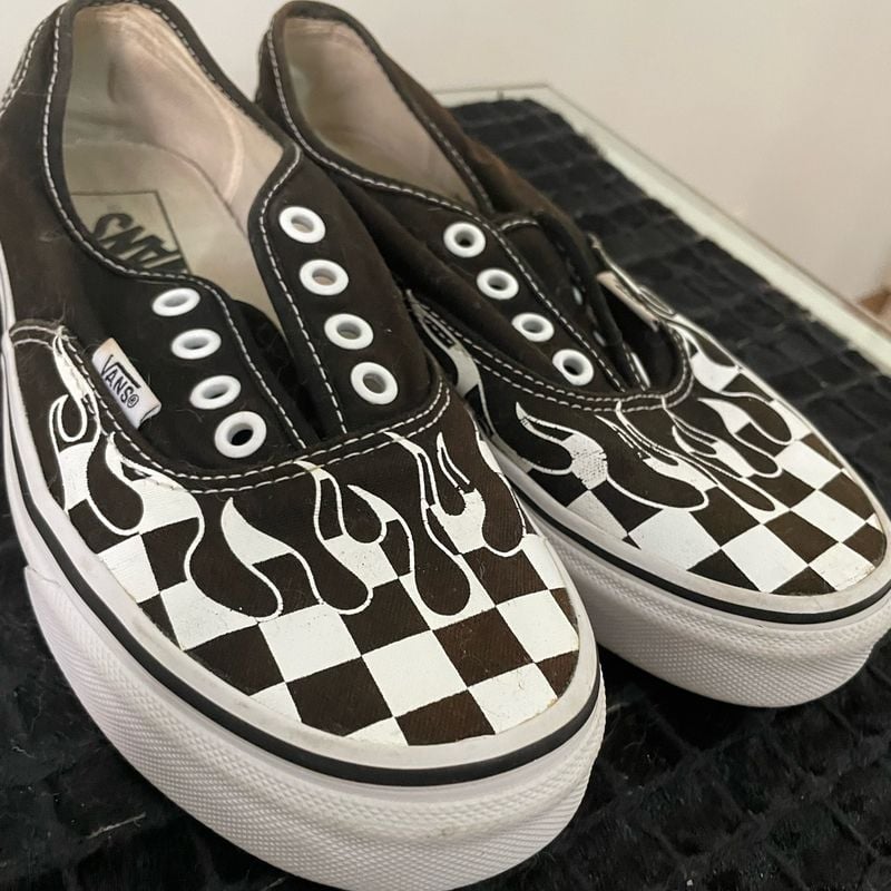 Vans Checker Flame Authentic Importado Vans Usado 105174919 enjoei