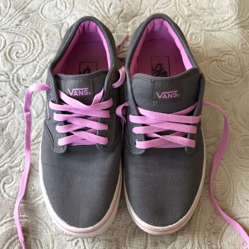 Vans cinza cheap e rosa