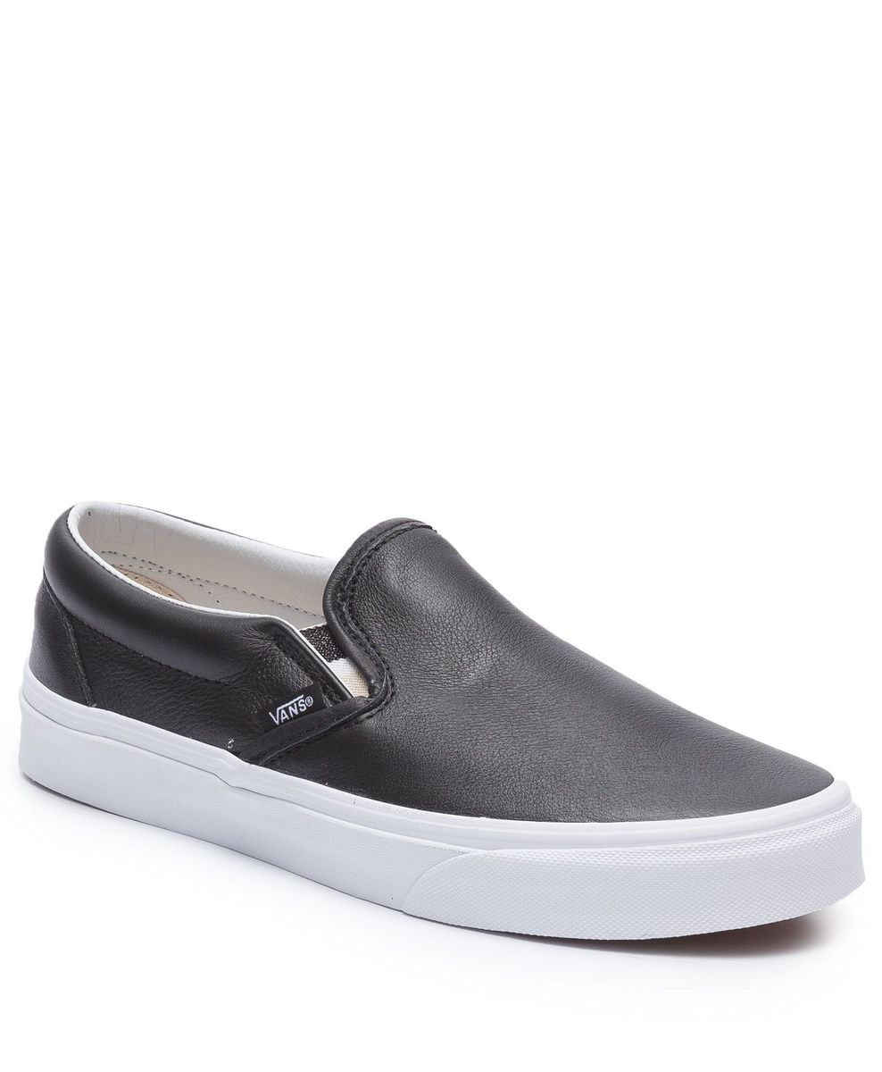 slip on vans couro