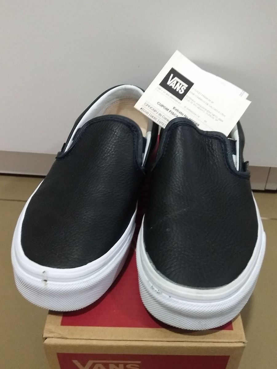 slip on vans couro