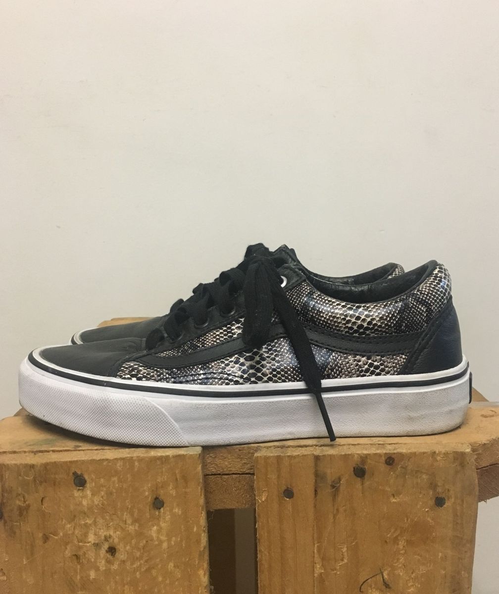 vans feminino couro