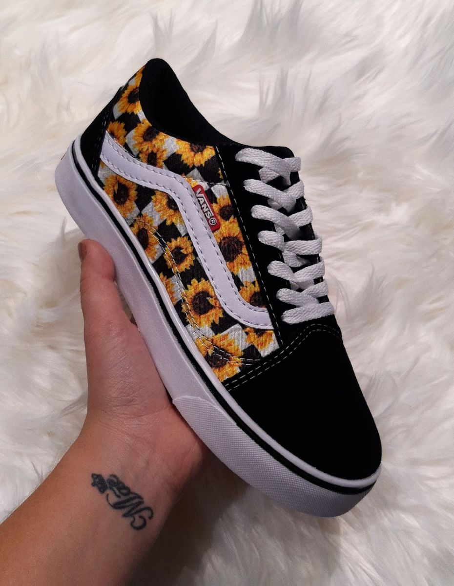 tênis vans de girassol