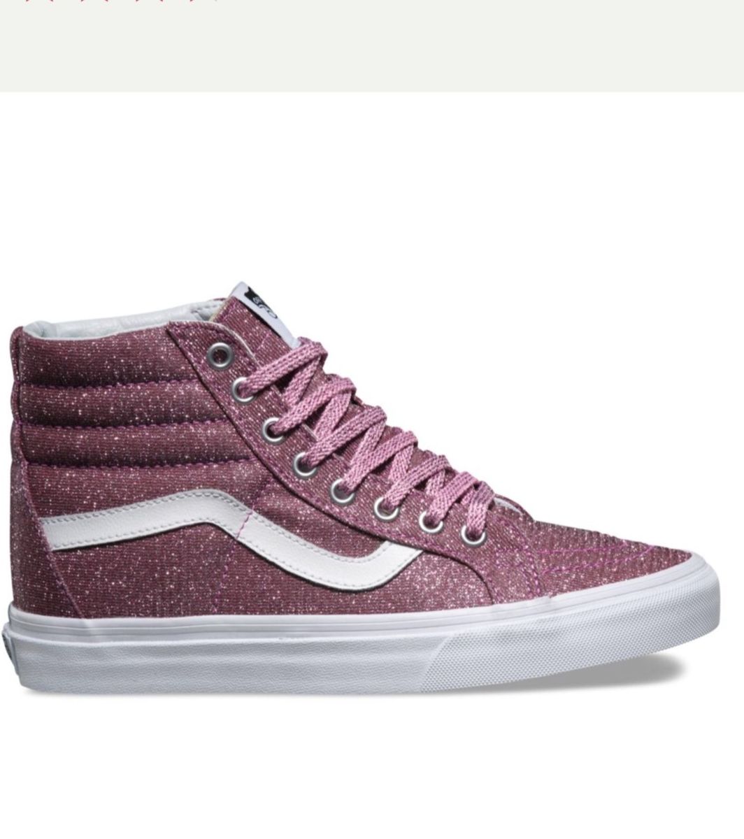 tenis vans rosa com glitter