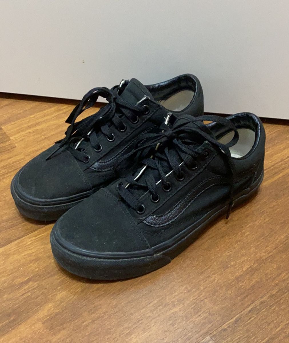 Vans Old School Todo Preto | Tênis Feminino Vans Usado 67343886 | enjoei