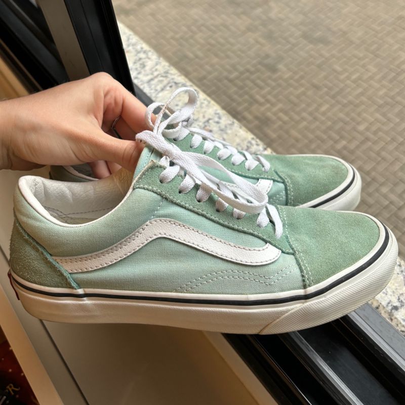 Vans Verde com Detalhe em Couro | Tênis Feminino Vans Usado 89177493 |  enjoei