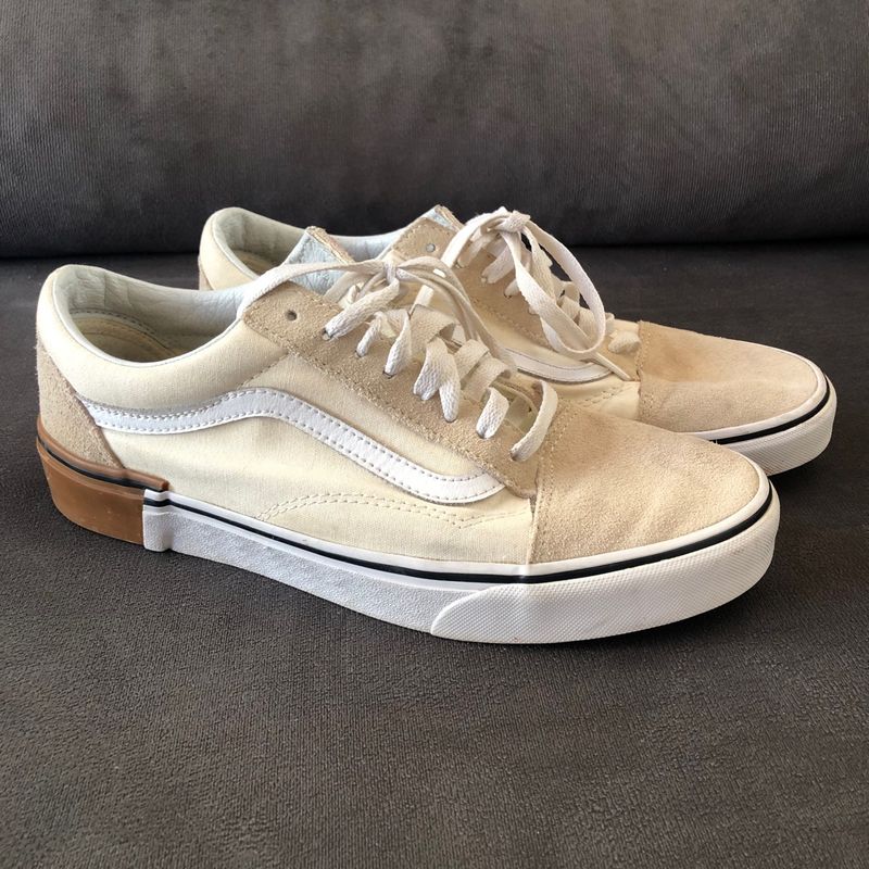 Vans old skool bege sales feminino