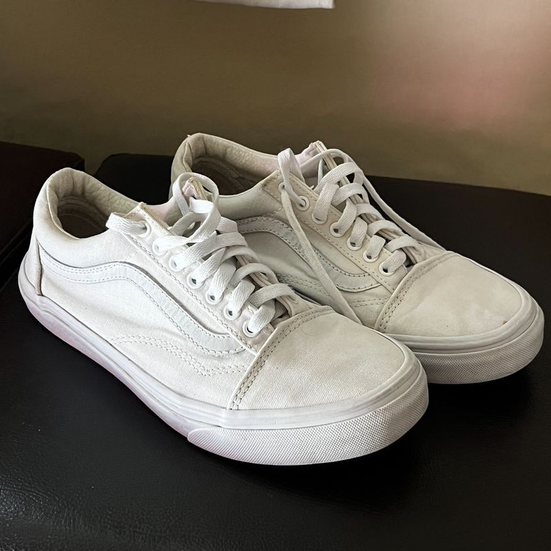 Tenis Vans Old Skool Branco Feminino Tenis Vans Old Skool Branco