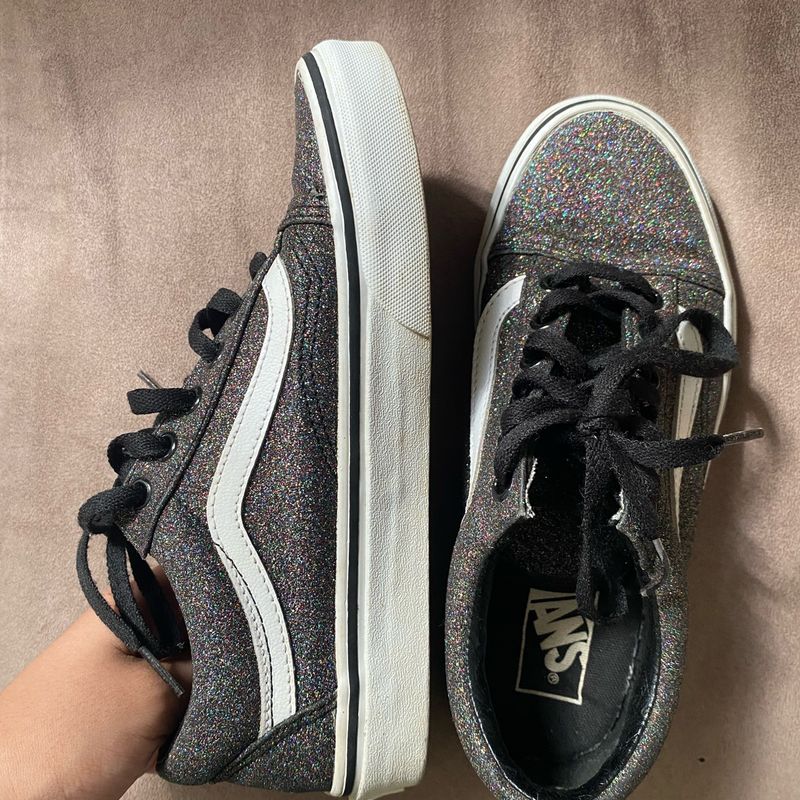 Vans Old Skool Glitter Rainbow Black Vans Usado 102626615 enjoei