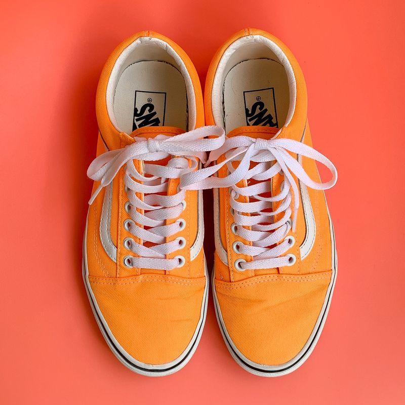 Vans Old Skool Laranja Neon, Tênis Feminino Vans Nunca Usado 96780673