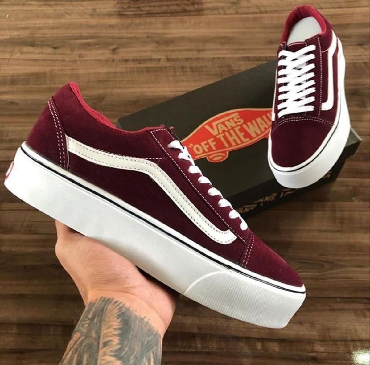 vans plataforma vinho