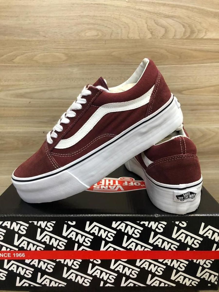 tenis vans old skool feminino vinho