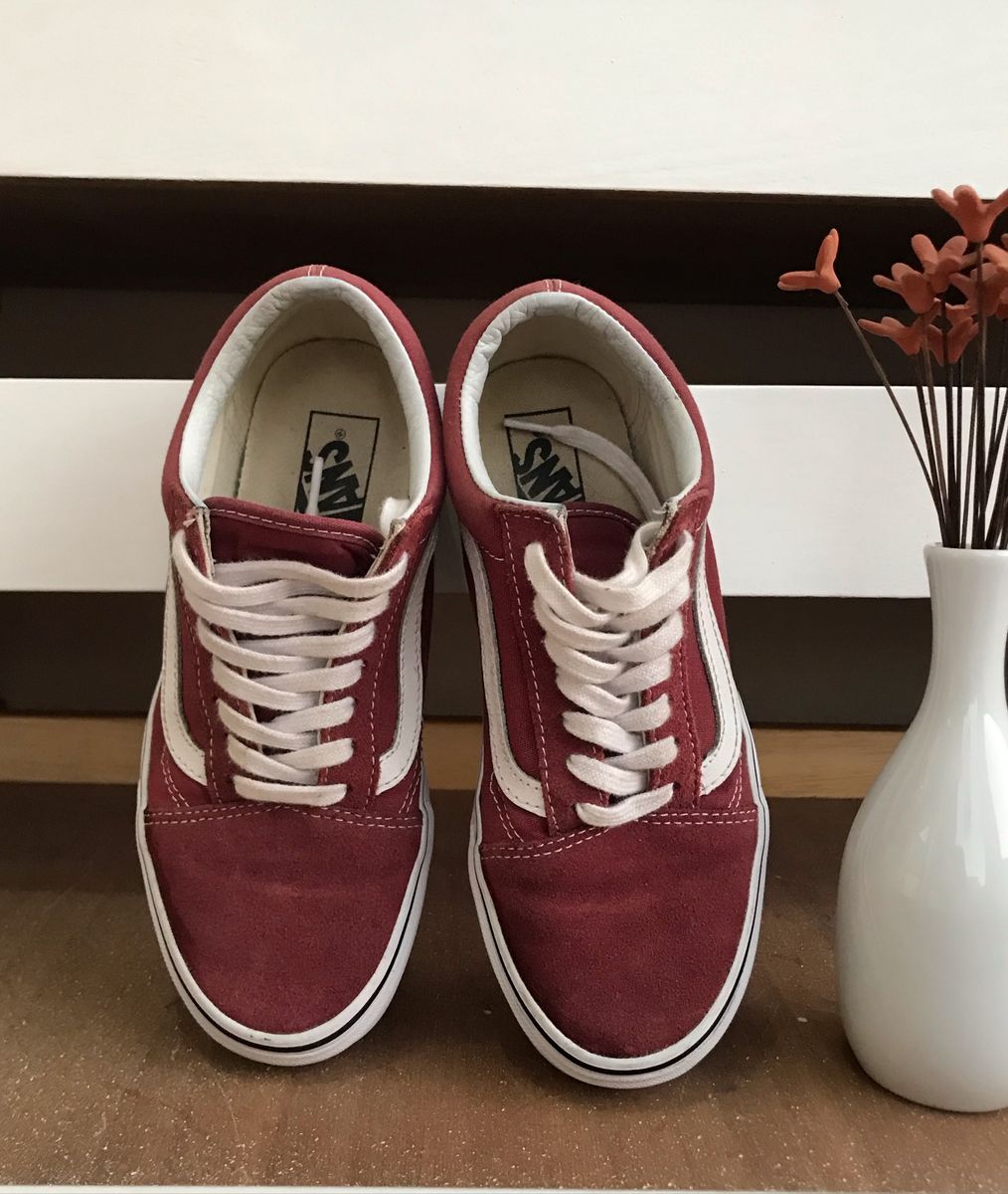 Vans vinho feminino old hot sale skool