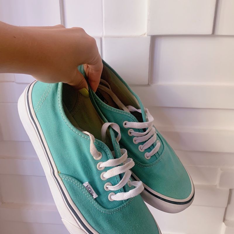 Vans Verde com Detalhe em Couro | Tênis Feminino Vans Usado 89177493 |  enjoei