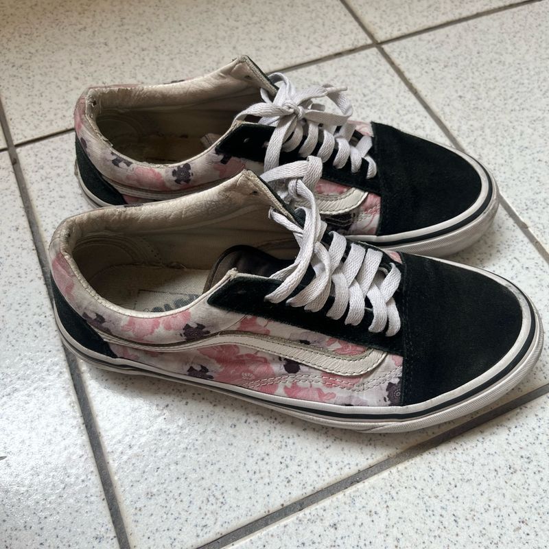 Vans Preto com Rosa Vans Usado 109348411 enjoei