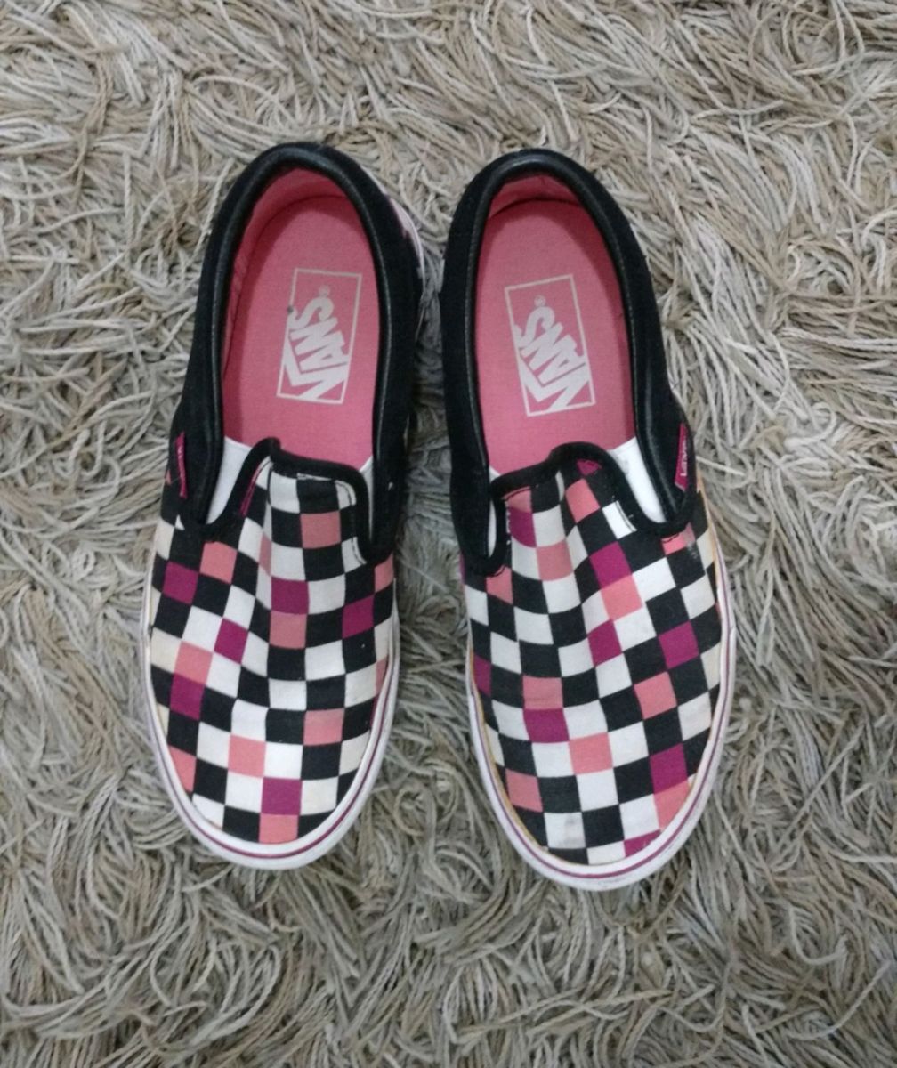 vans quadriculado rosa