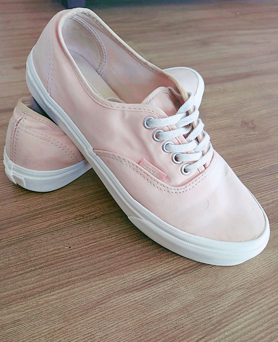 vans rosa bebe e branco