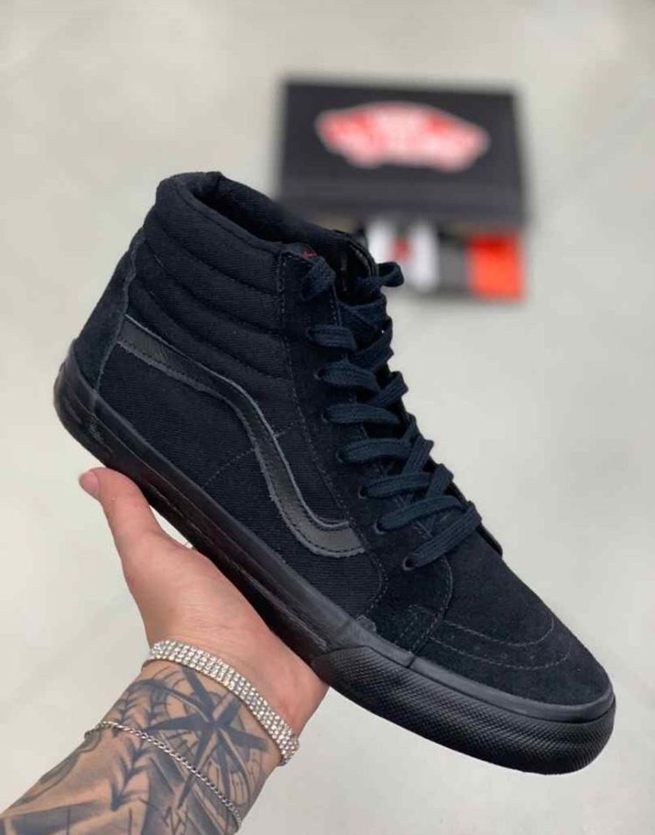 tenis vans preto cano medio