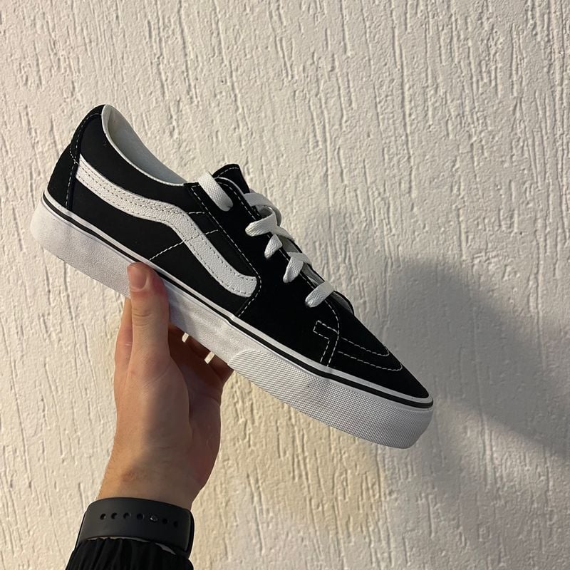 Vans Sk8 Low Classic Preto e Branco Tênis Masculino Vans Nunca