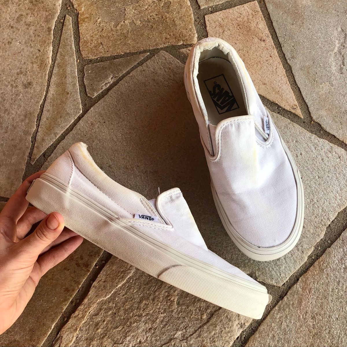 Vans Slip On Branco Tênis Feminino Vans Usado enjoei