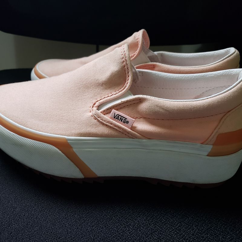 Vans Slip Vans Rosa Pastel Plataforma Vans Knu Stack Shoes White