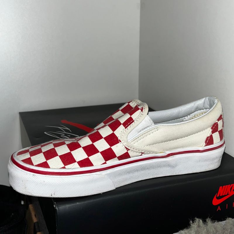 Vans slip store on xadrez vermelho