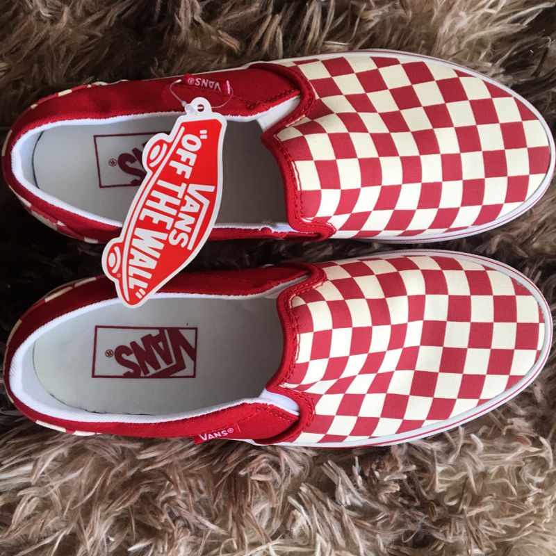 Tenis vans 2024 quadriculado vermelho