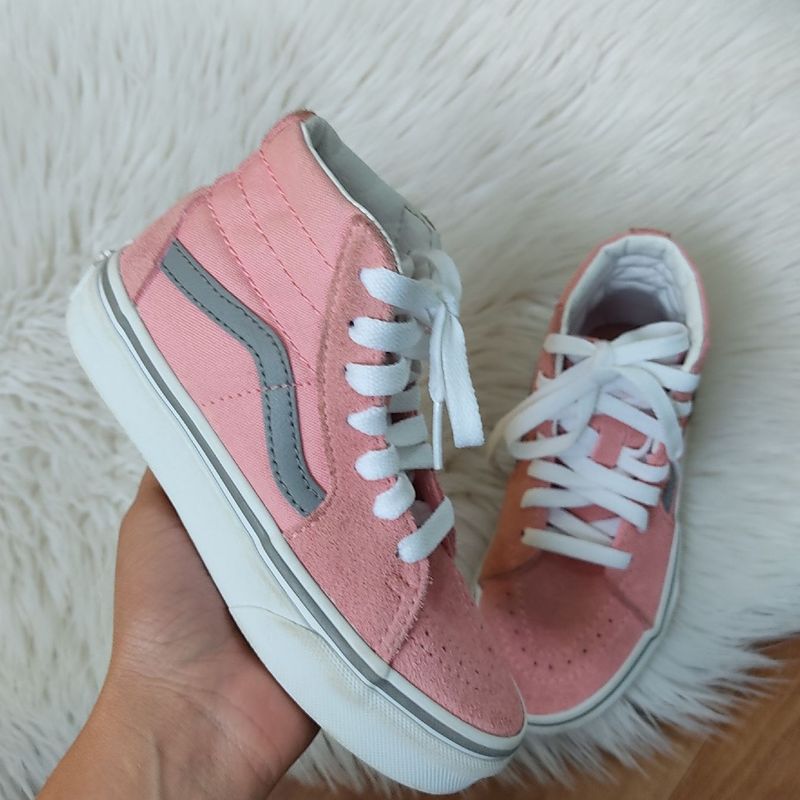 Tenis vans store rosa cano alto