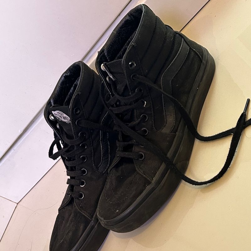 Vans Tênis Sk8-Hi Preto Old Skool Cano Alto Tênis Feminino