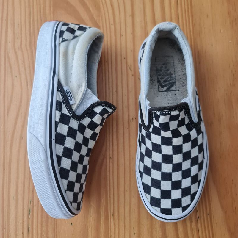 Vans slip best sale on xadrez preto