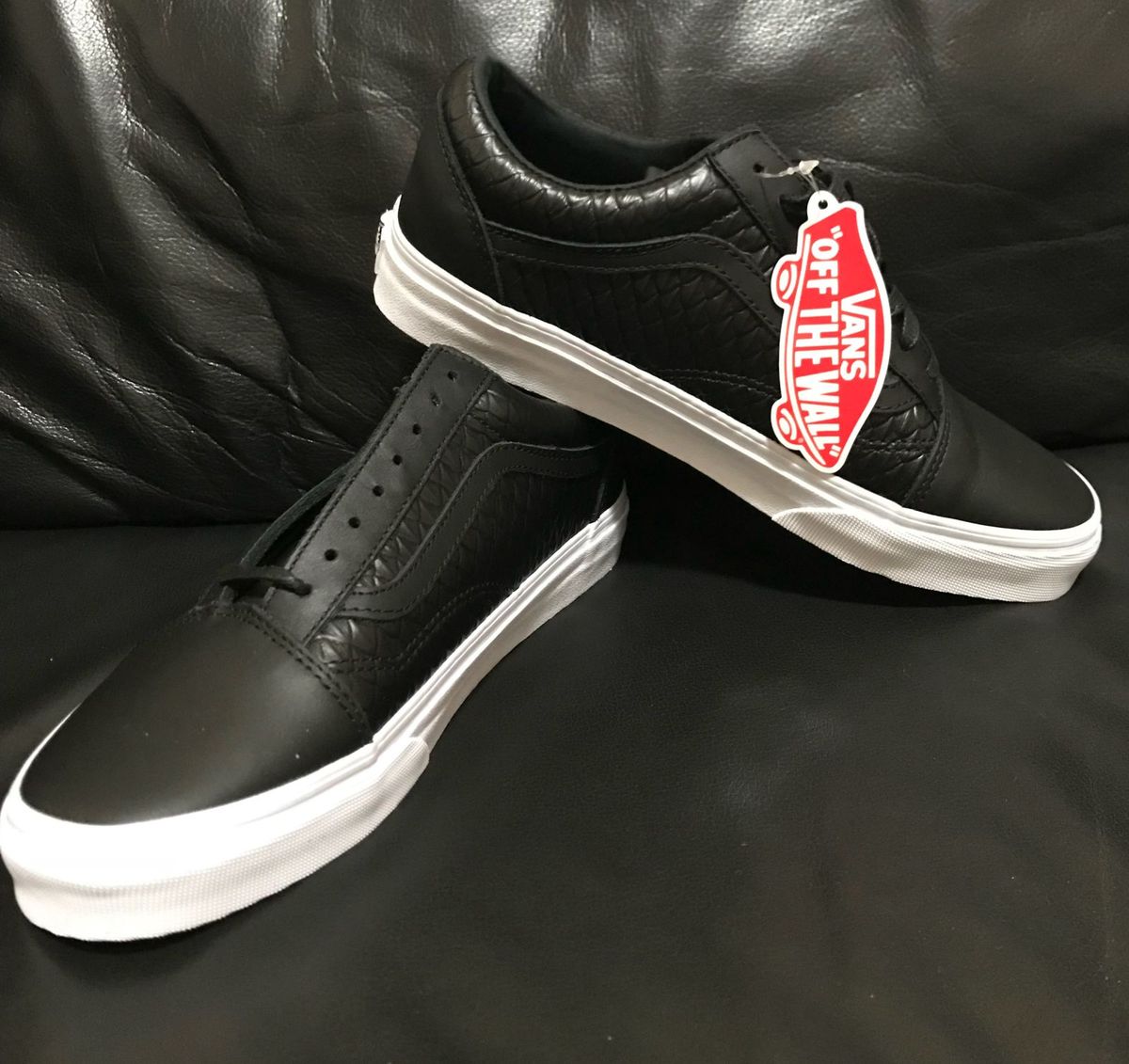 vans old skool preto couro