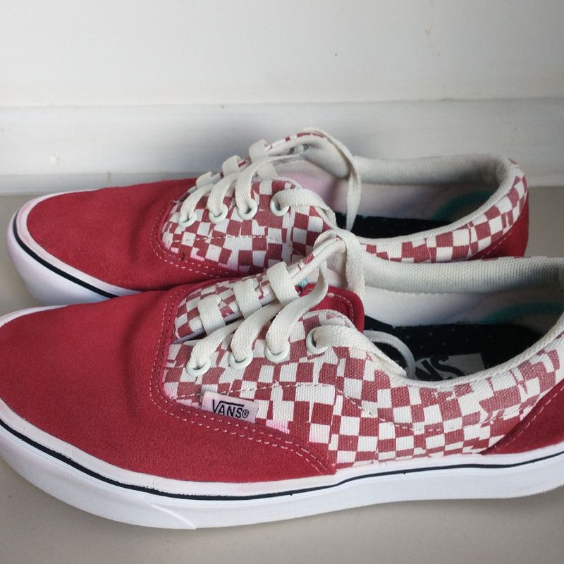 Vans vermelho hot sale quadriculado