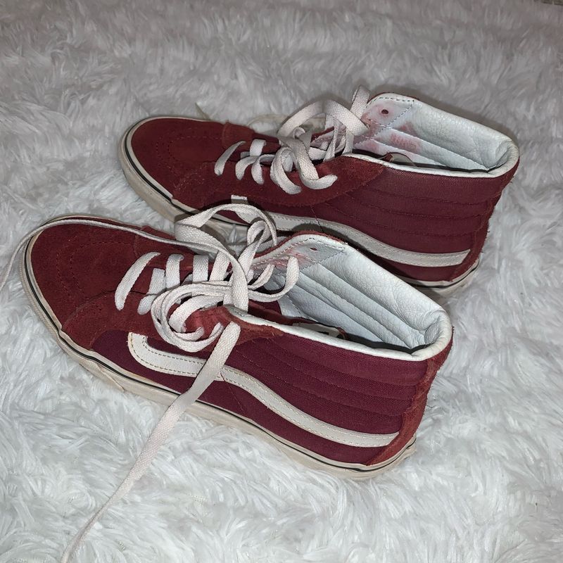 Vans old skool 2024 cano alto vinho