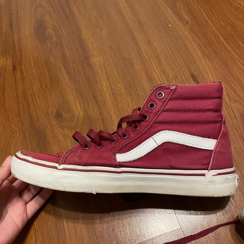 Vans Vermelho Vinho Cano Alto Vans Sk8 Hi Vans Botinha Vinho Cano