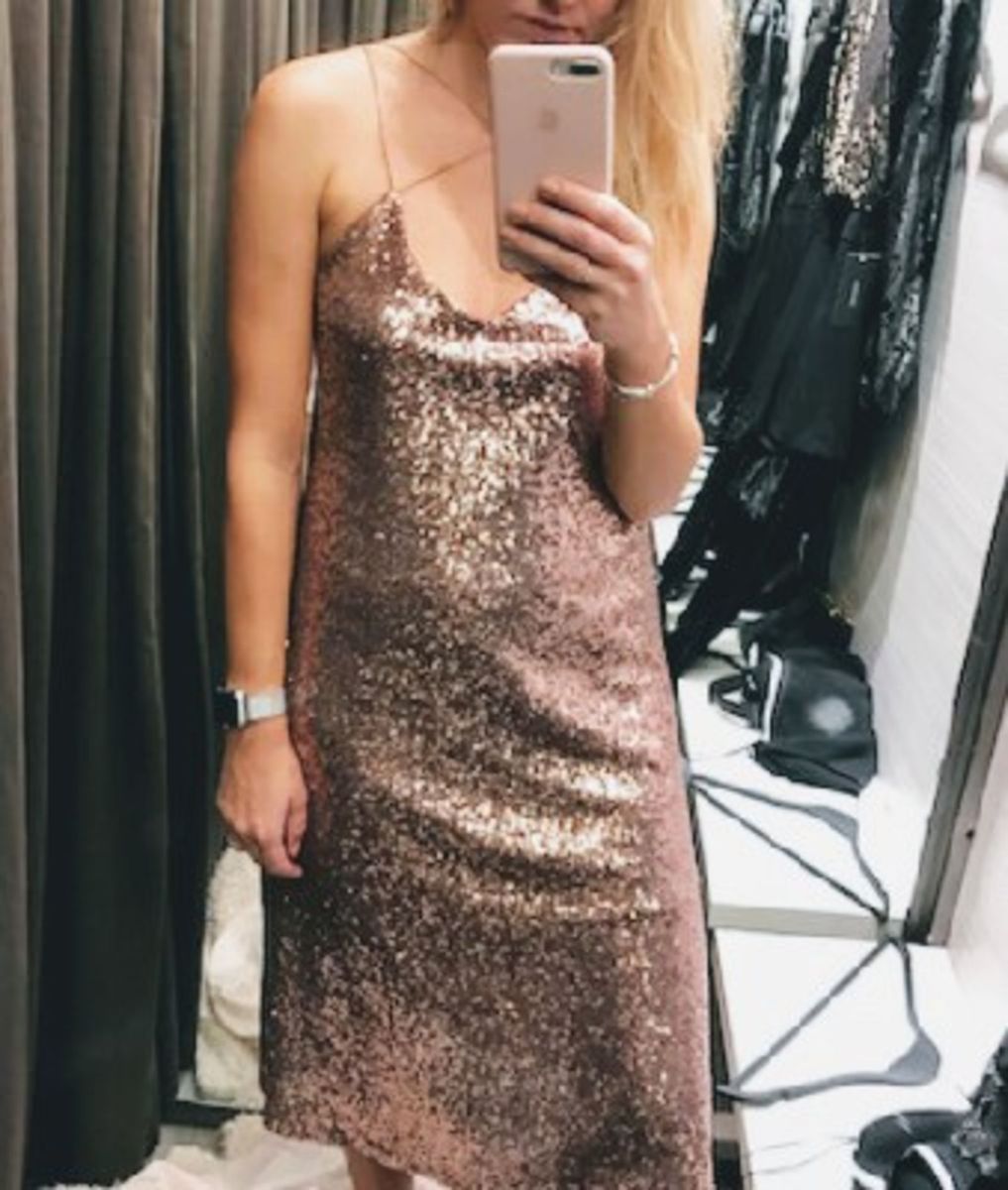 vestido zara paete