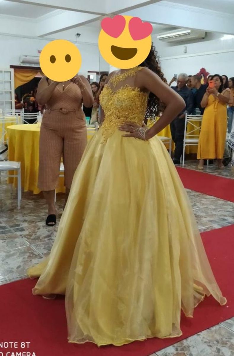 Vestido de 15 fashion amarelo