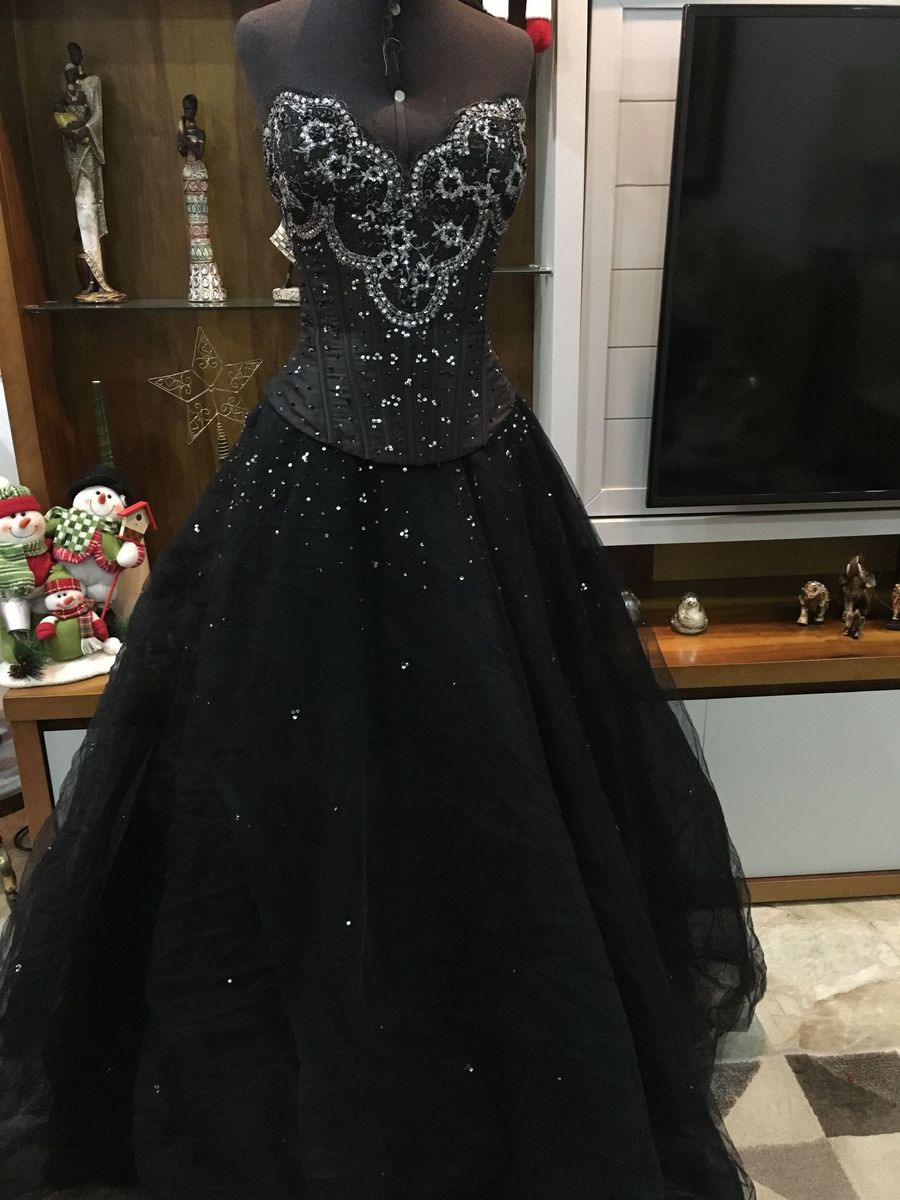 vestido preto 15 anos