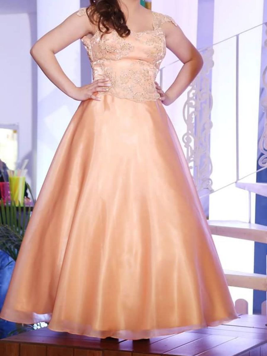 vestido de 15 anos salmão