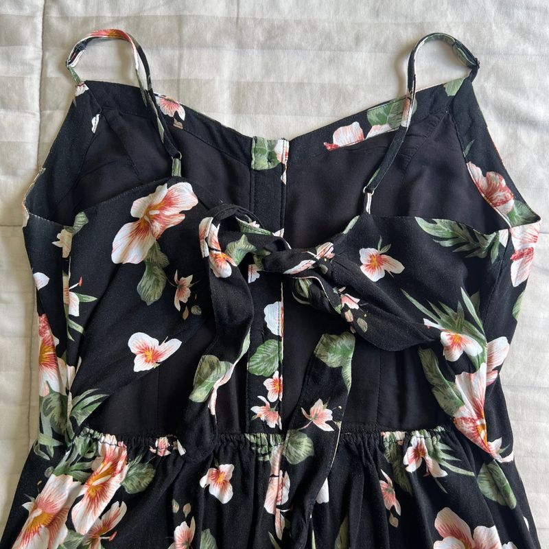 Vestido Aeropostale Florido com Amarrao Nas Costas | Original | Tamanho M  | Vestido Feminino Aeropostale Usado 88527837 | enjoei